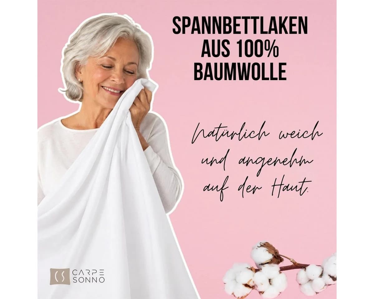 Carpe Sonno Spannbettlaken Jersey 100% Baumwolle Grau - Bild 3