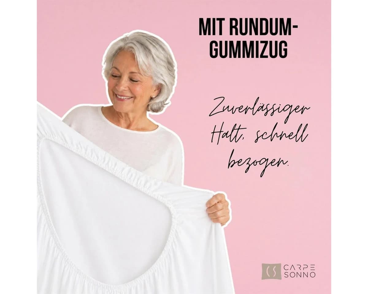 Carpe Sonno Spannbettlaken Jersey 100% Baumwolle Grau - Bild 4