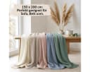 Carpe Sonno Musselin Wohndecke 150x200 cm 100% Baumwolle Creme Bild 3