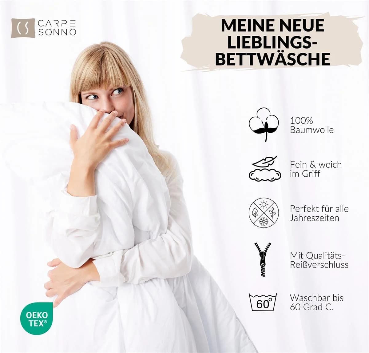 Carpe Sonno Mako-Satin Bettwäsche 100% Baumwolle Bunt Floral