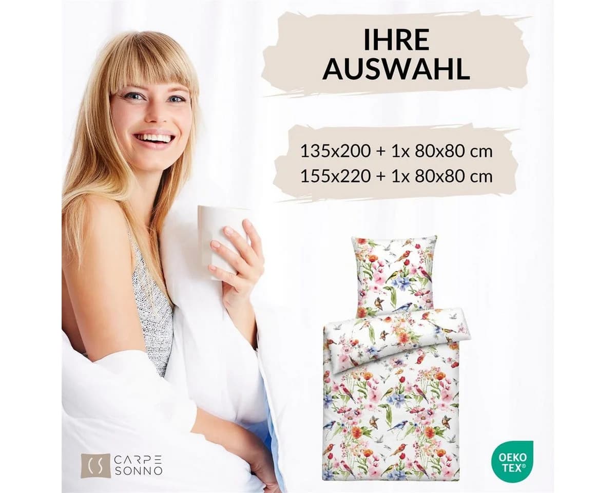 Carpe Sonno Mako-Satin Bettwäsche 100% Baumwolle Bunt Floral - Bild 4