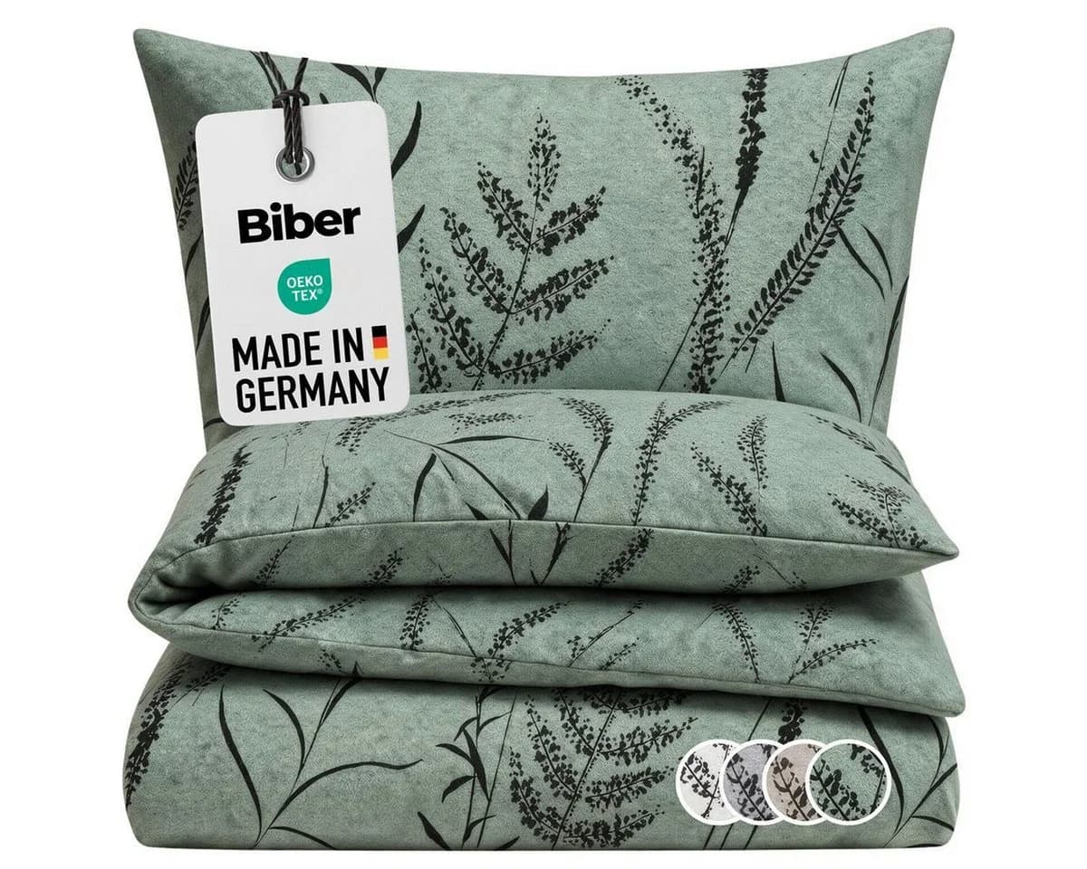 Carpe Sonno Biber Bettwäsche Grau 155x220 cm 2-teilig - Bild 2