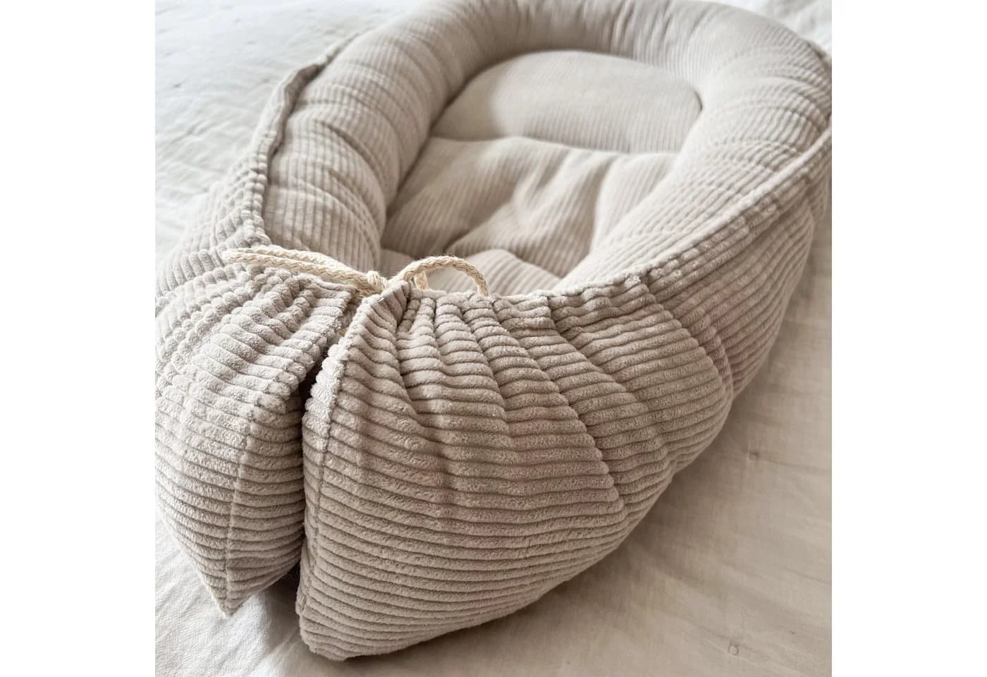 LittleANTunique Bettnestchen Cord beige weich gepolstert