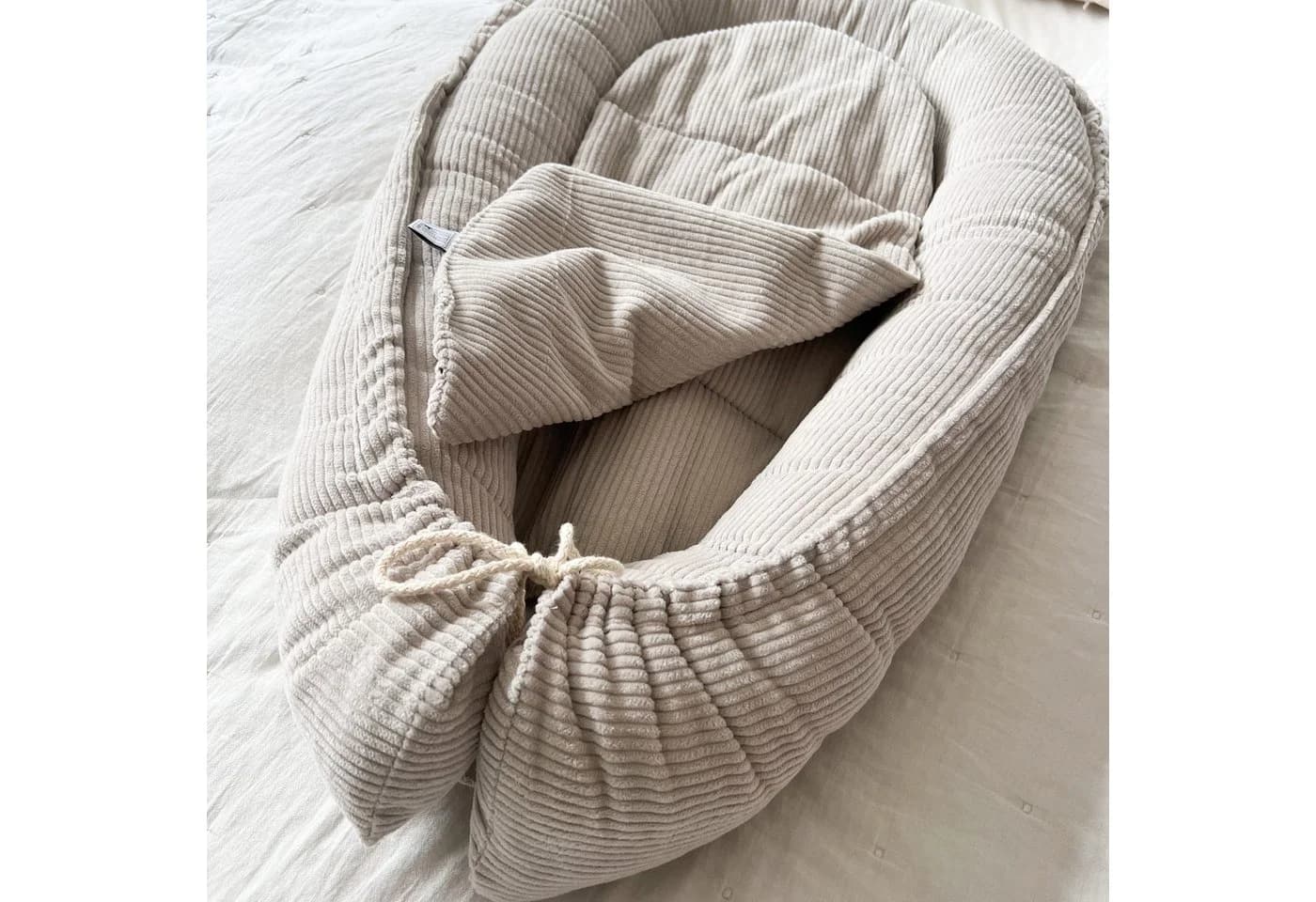 LittleANTunique Bettnestchen Cord beige weich gepolstert - Bild 4