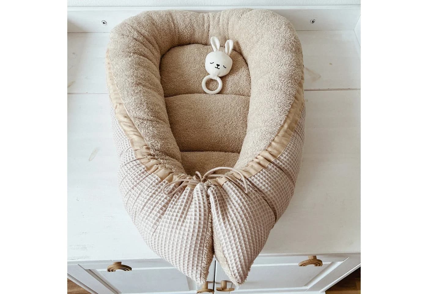 LittleANTunique Bettnestchen Waffelpique Beige Babynest - Bild 3