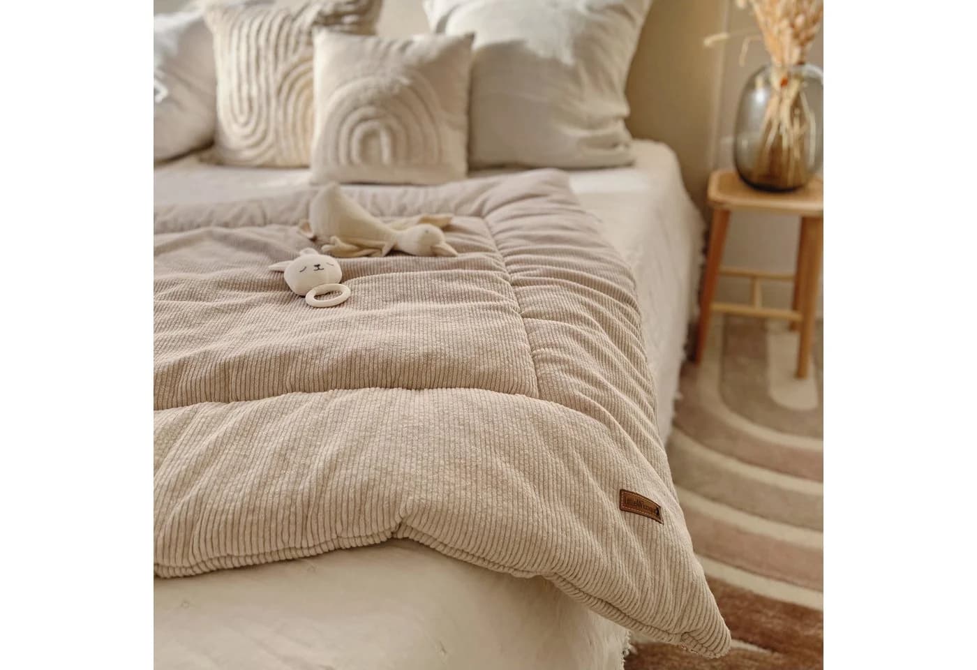 LittleANTunique Krabbeldecke Beige Handgefertigt Vlieseinlage - Bild 2