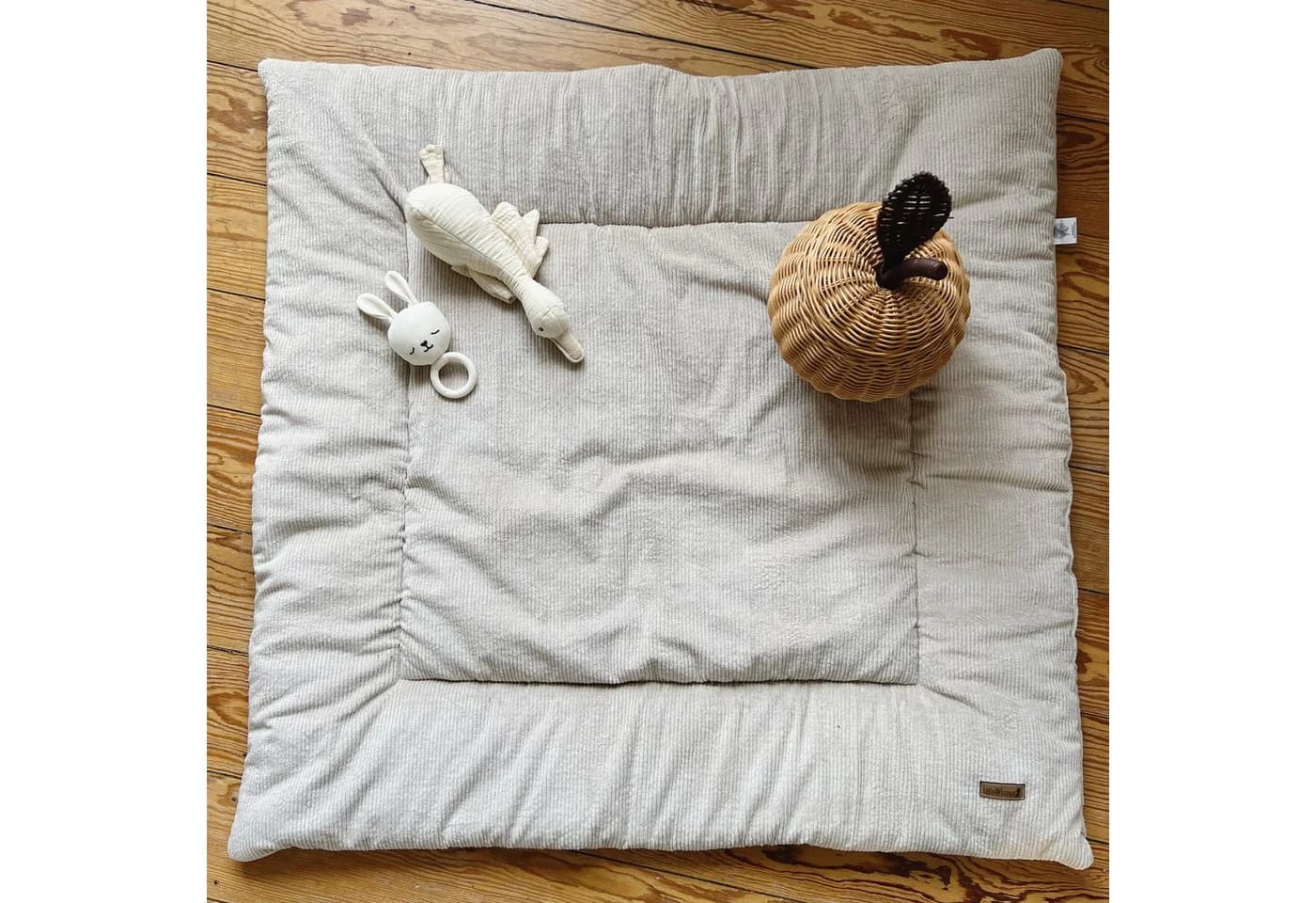LittleANTunique Krabbeldecke Beige Handgefertigt Vlieseinlage - Bild 3