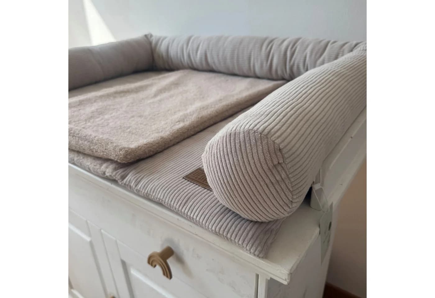 LittleANTunique Wickelauflage Cord Beige mit Vlieseinlage