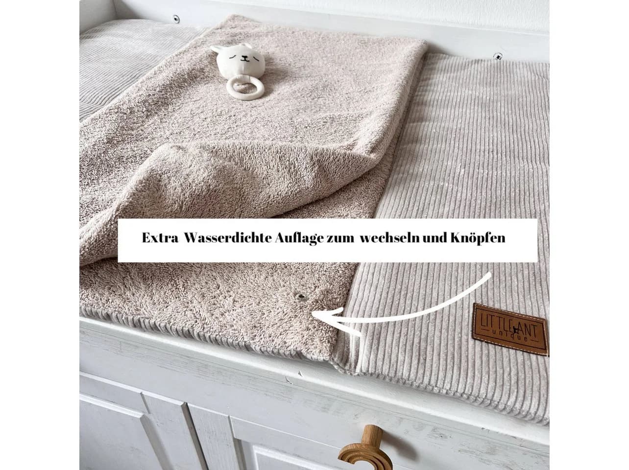 LittleANTunique Wickelauflage Cord Beige mit Vlieseinlage - Bild 4