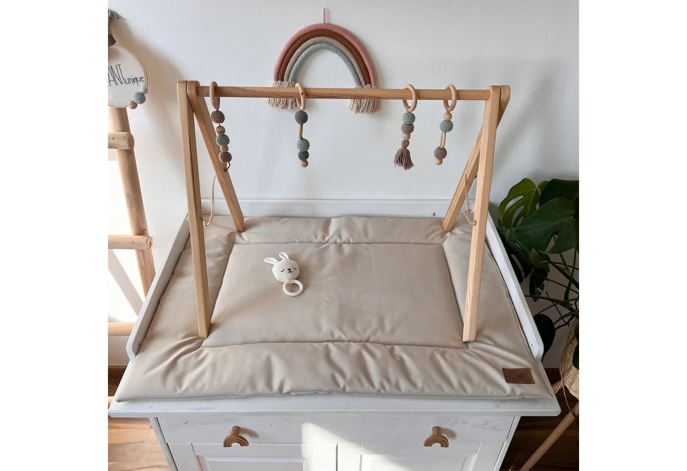 LittleANTunique Wickelauflage Beige Handgemacht Abwischbar - Bild 4