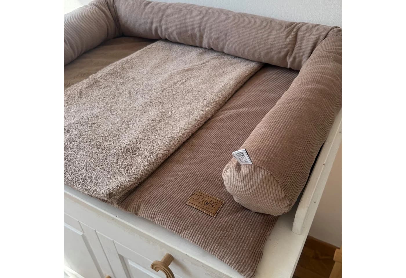 LittleANTunique Wickelauflage Cord Taupe Wickeltischauflage