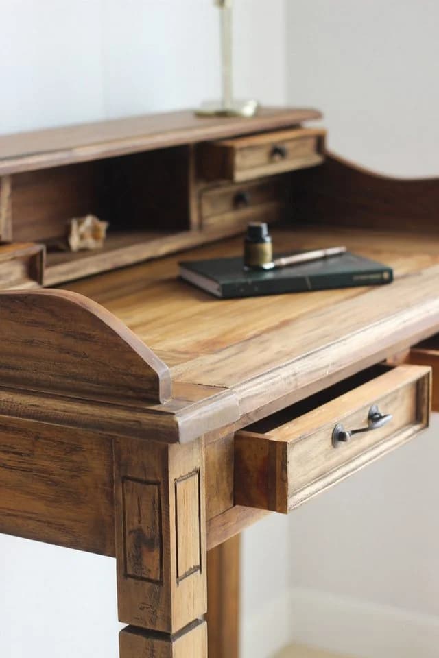 Yoli living GbR Sekretär aus massivem Mahagoni Holz mit 6 Schubladen - Bild 4