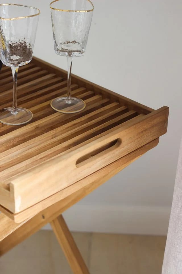 Yoli living GbR Tabletttisch Klapptisch mit Tablett Teak - Bild 5