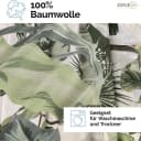 yadetextil Renforce Bettwäsche 3-tlg. Weiß/Grün Tropical Blattmuster Bild 3