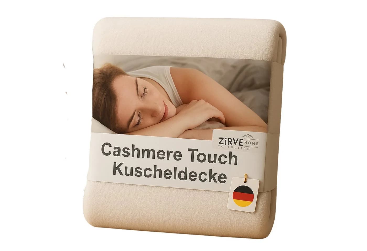 ZIRVEHOME Wohndecke Kuscheldecke Natur Polyester - Bild 2