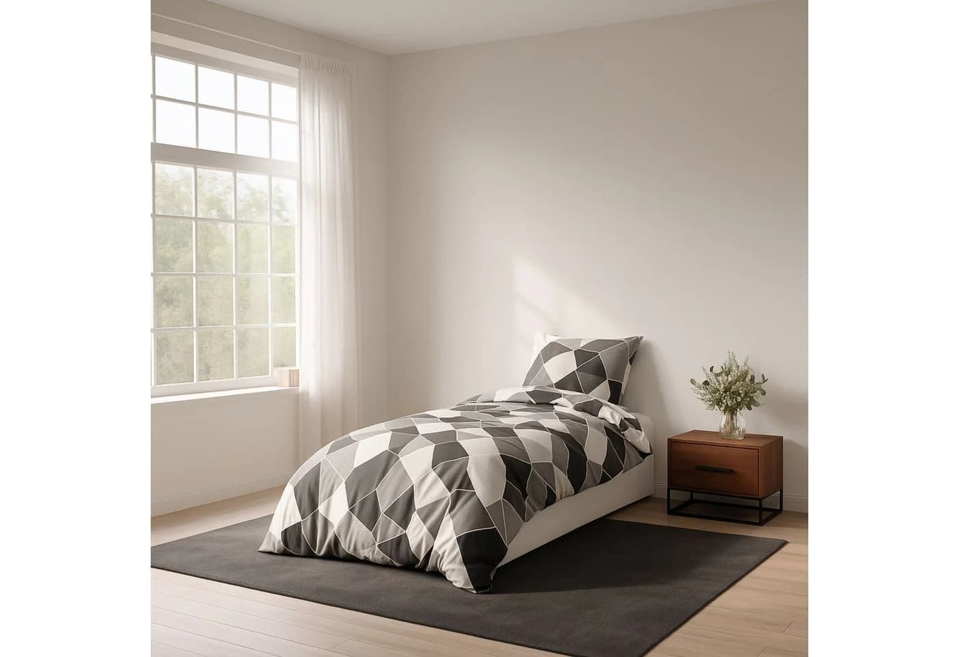 ZIRVEHOME Bettwäsche Microfaser 2-teilig 155x220 cm Bügelfrei Pflegeleicht Atmungsaktiv