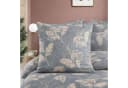 ZIRVEHOME Bettwäsche Set 135x200 cm Grau Blau Blattmuster Baumwolle Bild 1