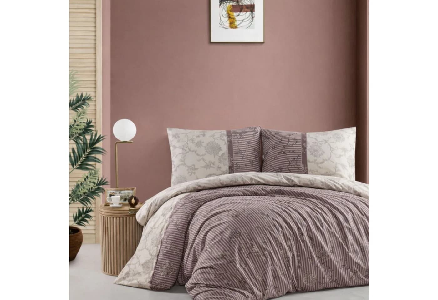 ZIRVEHOME Bettwäsche Baumwolle Ornament Design Braun, Beige, Creme - Bild 2