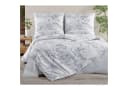 ZIRVEHOME Bettwäsche Set 3-teilig Baumwolle Grau Weiß Floral Bild 2
