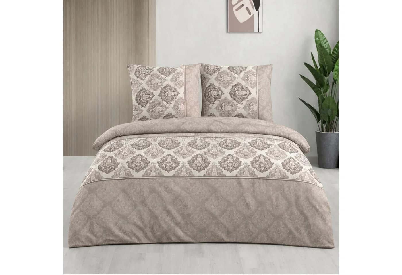 ZIRVEHOME Bettwäsche Baumwolle Ornament Design Braun Beige Creme - Bild 2