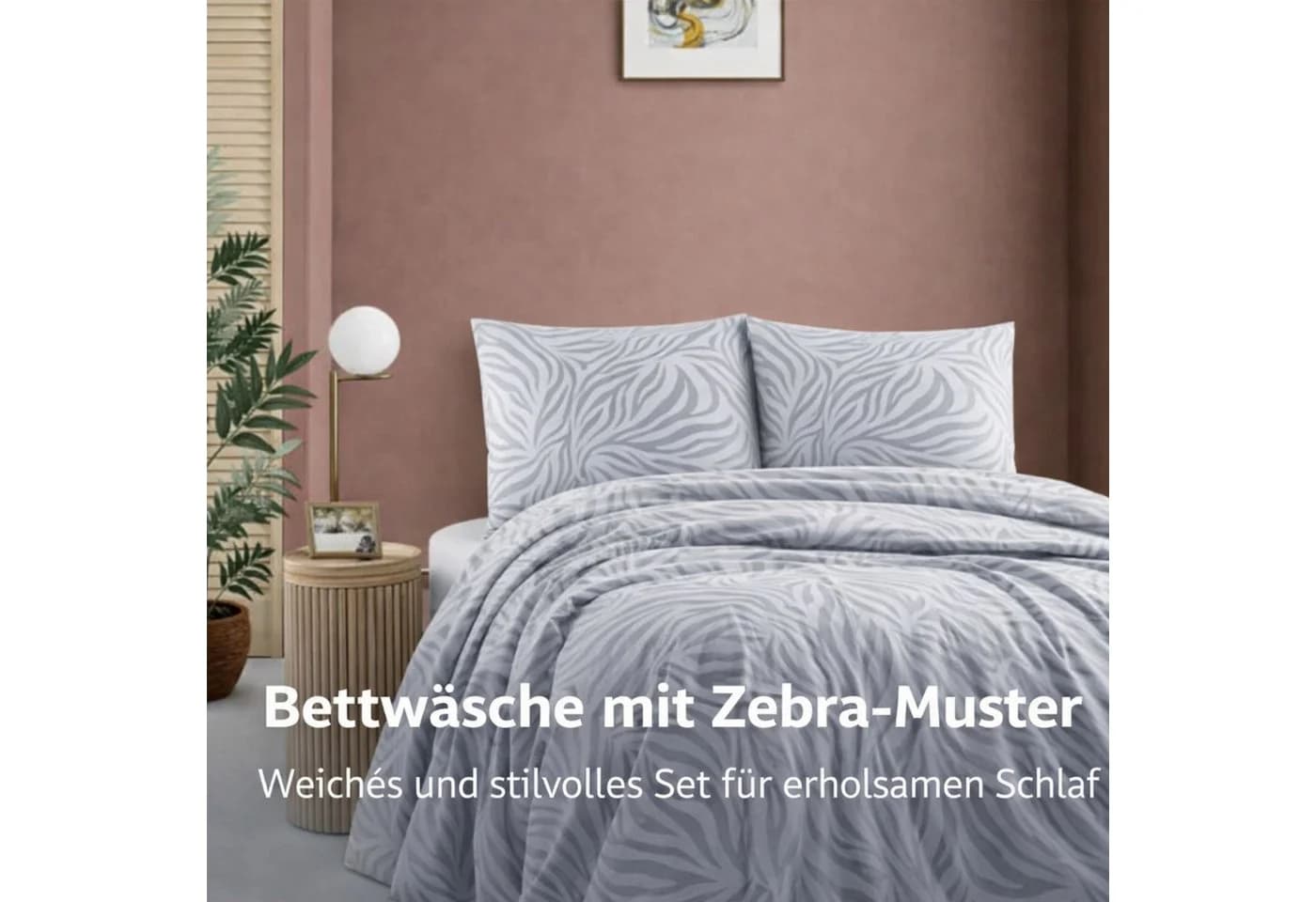 ZIRVEHOME Bettwäsche Zebra-Muster Baumwolle