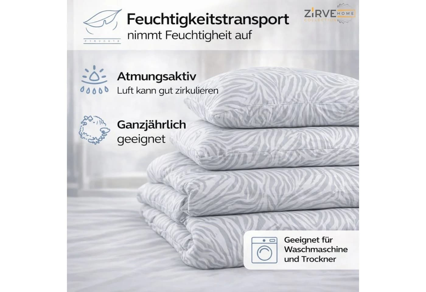 ZIRVEHOME Bettwäsche Zebra-Muster Baumwolle - Bild 4