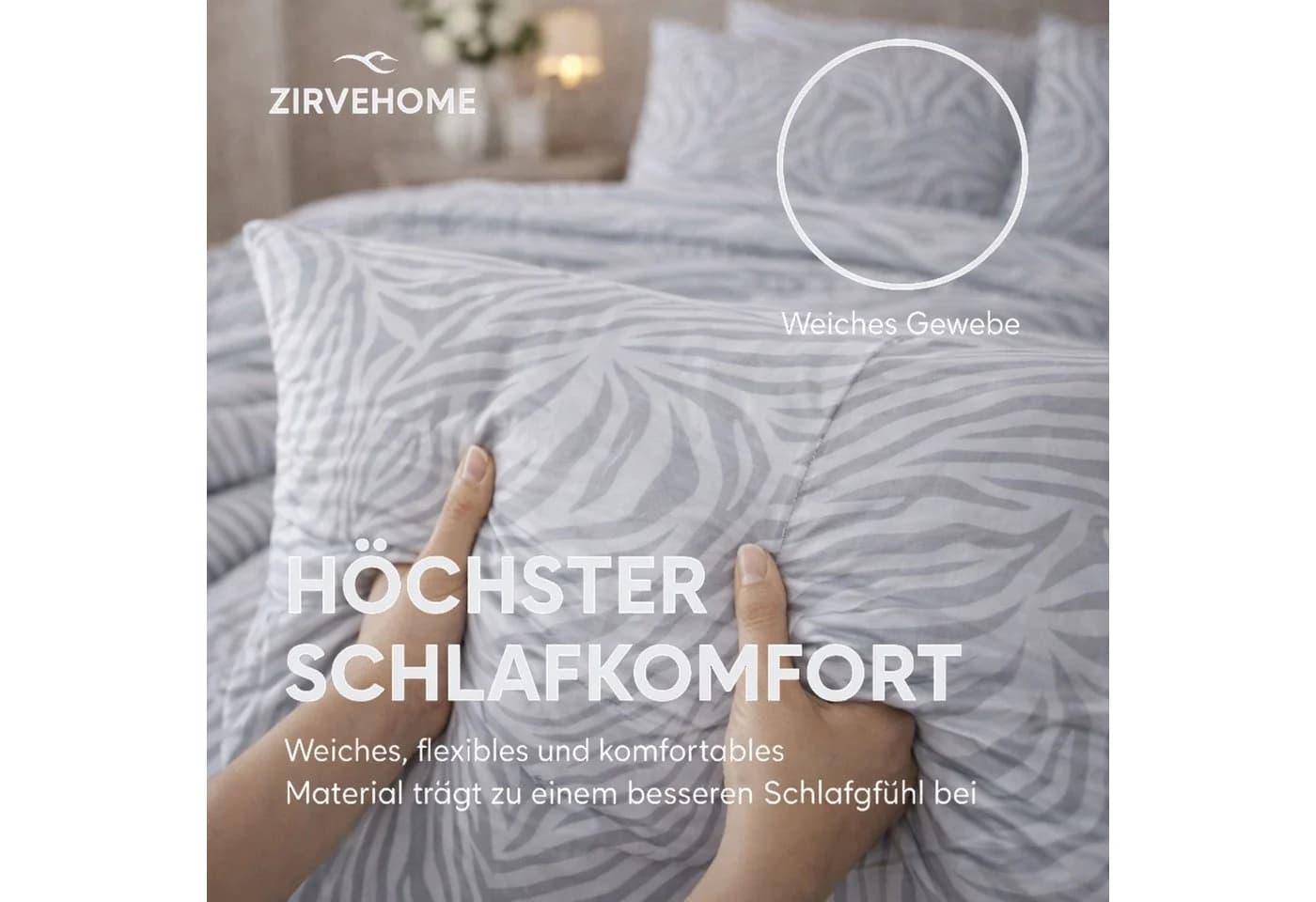 ZIRVEHOME Bettwäsche Zebra-Muster Baumwolle - Bild 5