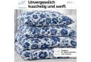ZIRVEHOME Bettwäsche 3-teilig Baumwolle Renforcé Floral Braun/Weiß Bild 1