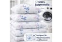 ZIRVEHOME Bettwäsche-Set 3-teilig Baumwolle Weiß Rosa Blau Floral Bild 1