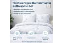 ZIRVEHOME Bettwäsche-Set 3-teilig Baumwolle Weiß Rosa Blau Floral Bild 4