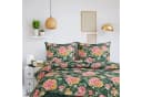 ZIRVEHOME Bettwäsche-Set Dunkelgrün Floral Blumenmuster 100% Baumwolle Bild 1