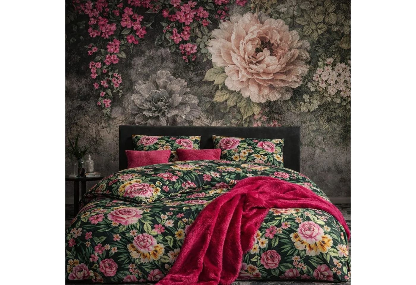 ZIRVEHOME Bettwäsche-Set Dunkelgrün Floral Blumenmuster 100% Baumwolle - Bild 2