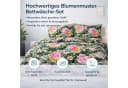 ZIRVEHOME Bettwäsche-Set Dunkelgrün Floral Blumenmuster 100% Baumwolle Bild 4
