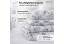 ZIRVEHOME Bettwäsche Set 3-teilig Blumenmuster Grau Weiß Gelb Baumwolle Bild 1