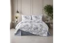 ZIRVEHOME Bettwäsche Set 3-teilig Blumenmuster Grau Weiß Gelb Baumwolle Bild 2