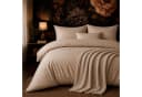 ZIRVEHOME Bettwäsche Set Beige Damast Streifen 135x200 cm Bild 2