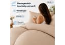 ZIRVEHOME Bettwäsche Set Beige Damast Streifen 135x200 cm Bild 4