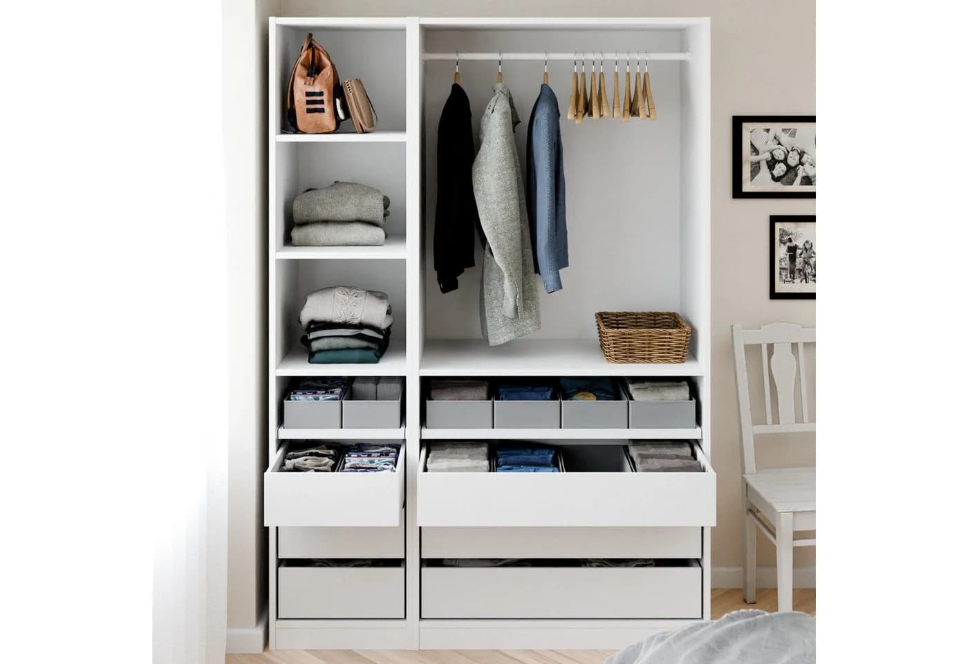 Clutter Cover Organizer für PAX Schrank 4er-Set Grau - Bild 3