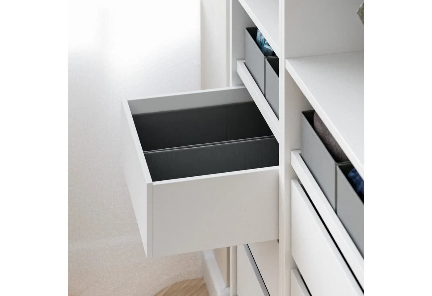 Clutter Cover Organizer für PAX Schrank Grau 4er-Set Trennboxen - Bild 4