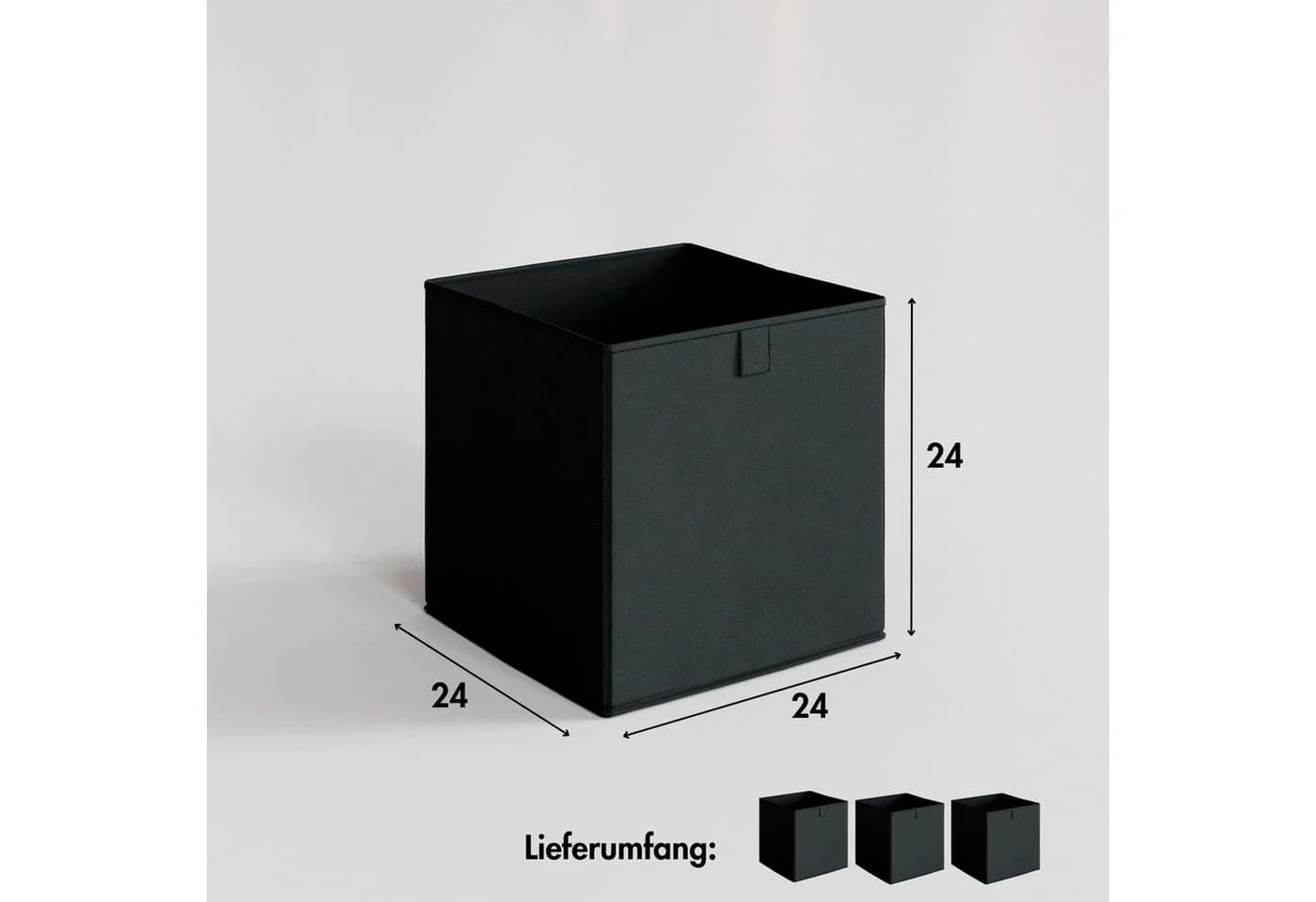 Clutter Cover Aufbewahrungsbox für Billy Regal 3er-Set Grau Anthrazit - Bild 4