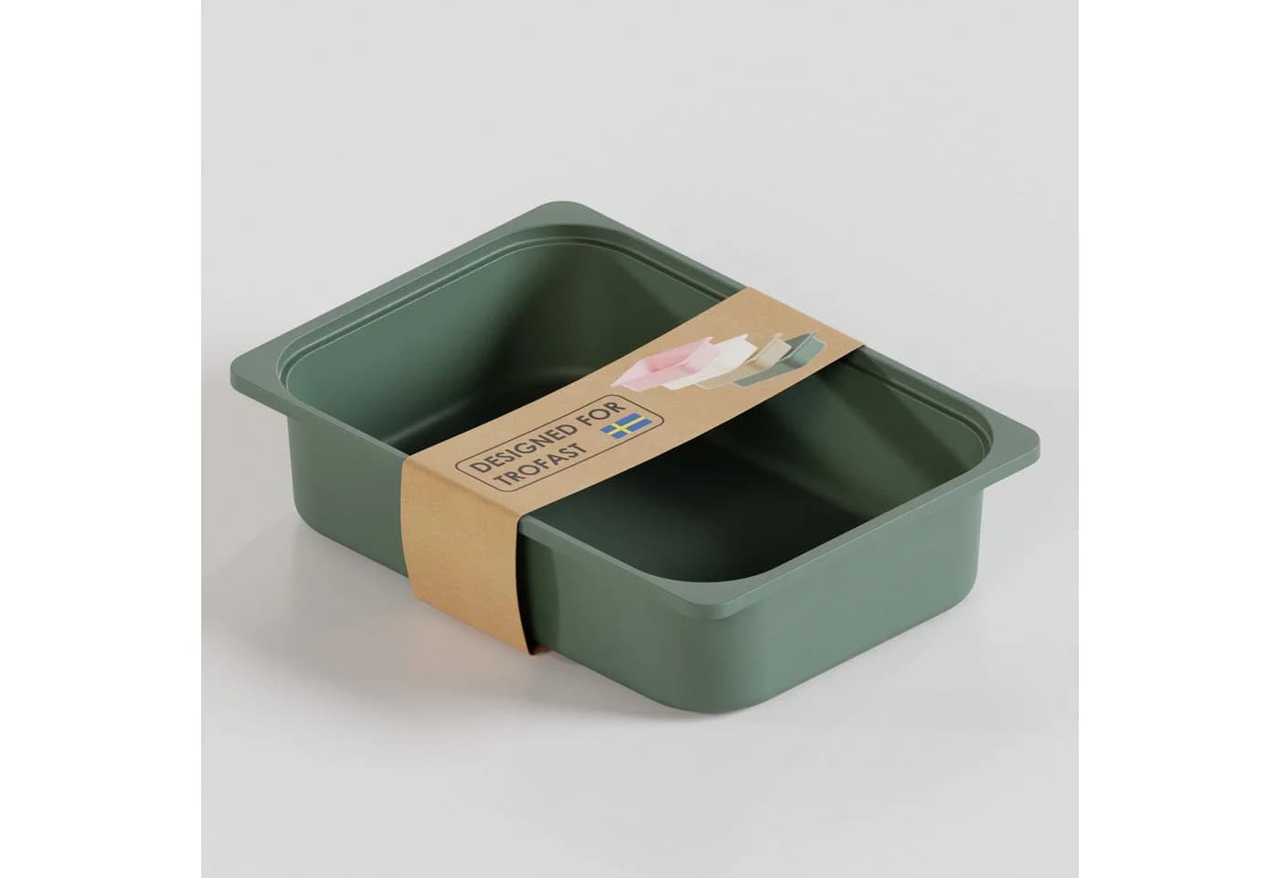 Clutter Cover Aufbewahrungsbox TRÖVI Kunststoff Weiß Beige Rosa Eukalyptus - Bild 2