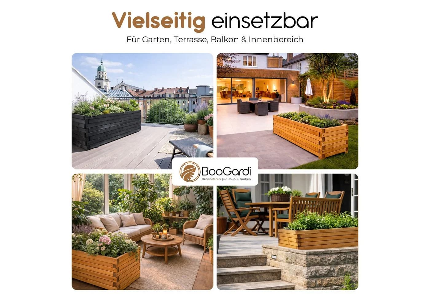 BooGardi Pflanzkasten Anthrazit Kiefernholz - Bild 3