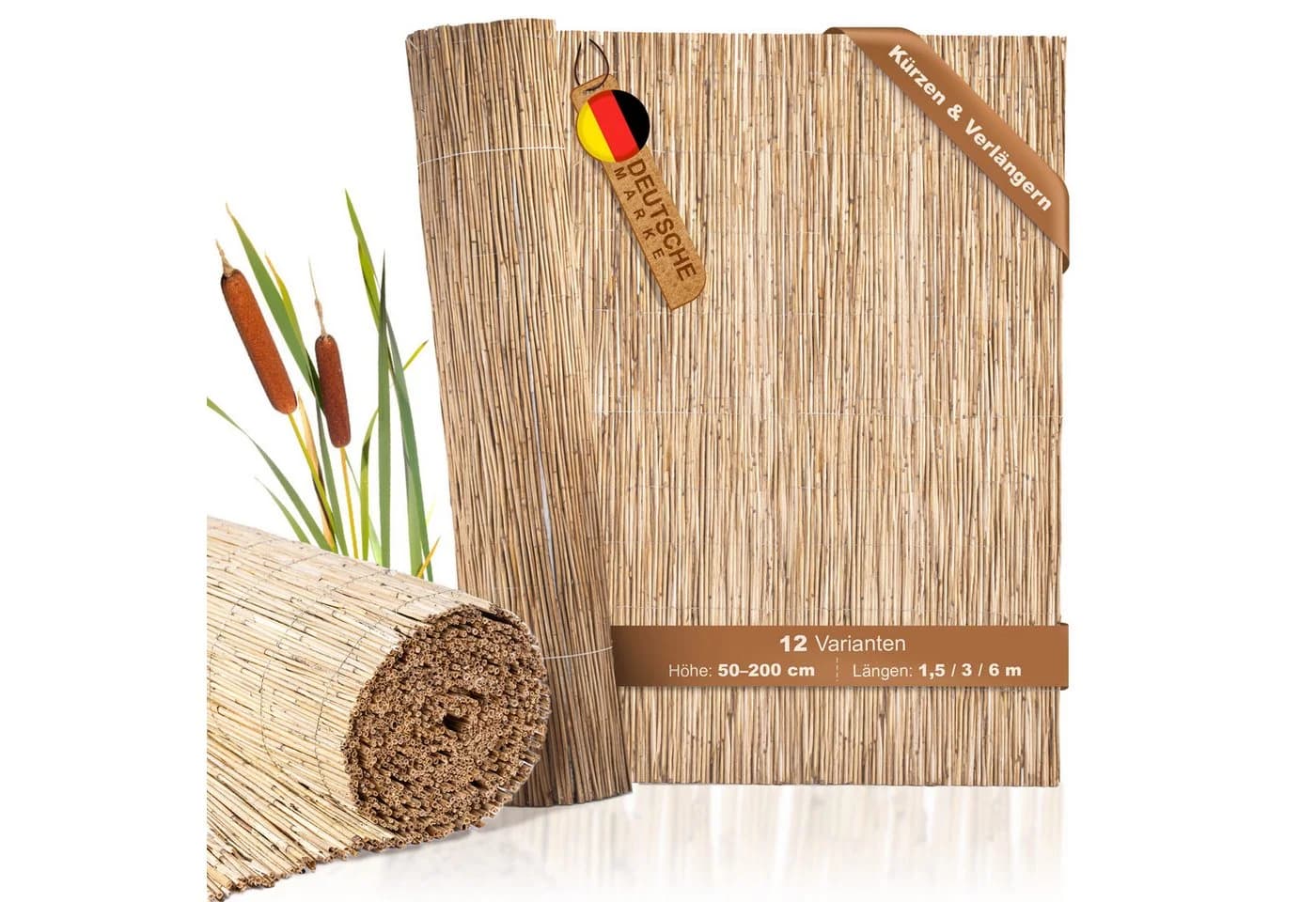 BooGardi Schilfrohrmatte Sichtschutzzaun Natur 90x300 cm - Bild 2