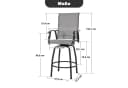 Avestar Gartenstuhl drehbare Barhocker 2er Set Grau/Schwarz Bild 1