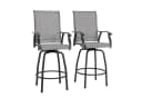 Avestar Gartenstuhl drehbare Barhocker 2er Set Grau/Schwarz Bild 2