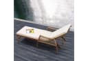 Avestar Gartenliege Beige mit verstellbarer Rückenlehne und Kissen Bild 4