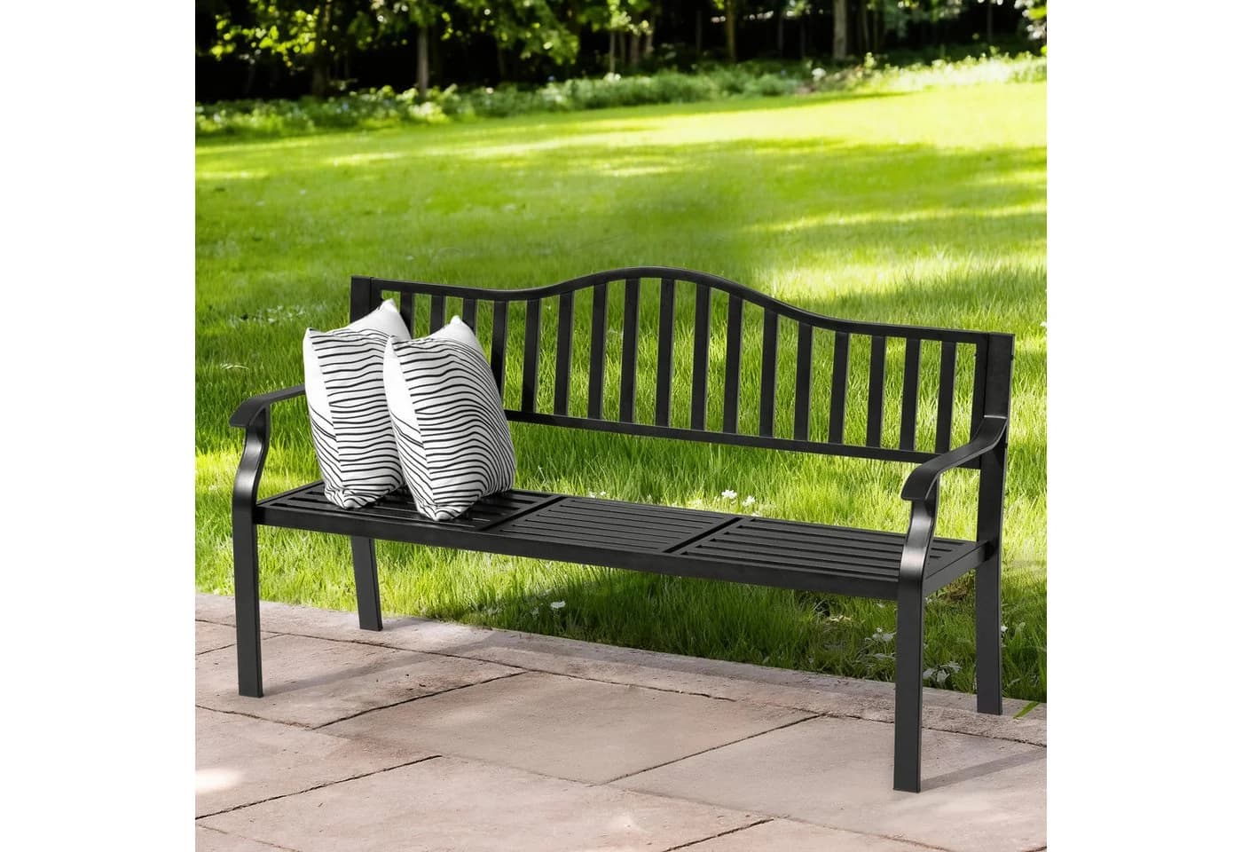 Avestar Gartenbank mit Tisch - E-beschichteter Metallrahmen - Bild 4
