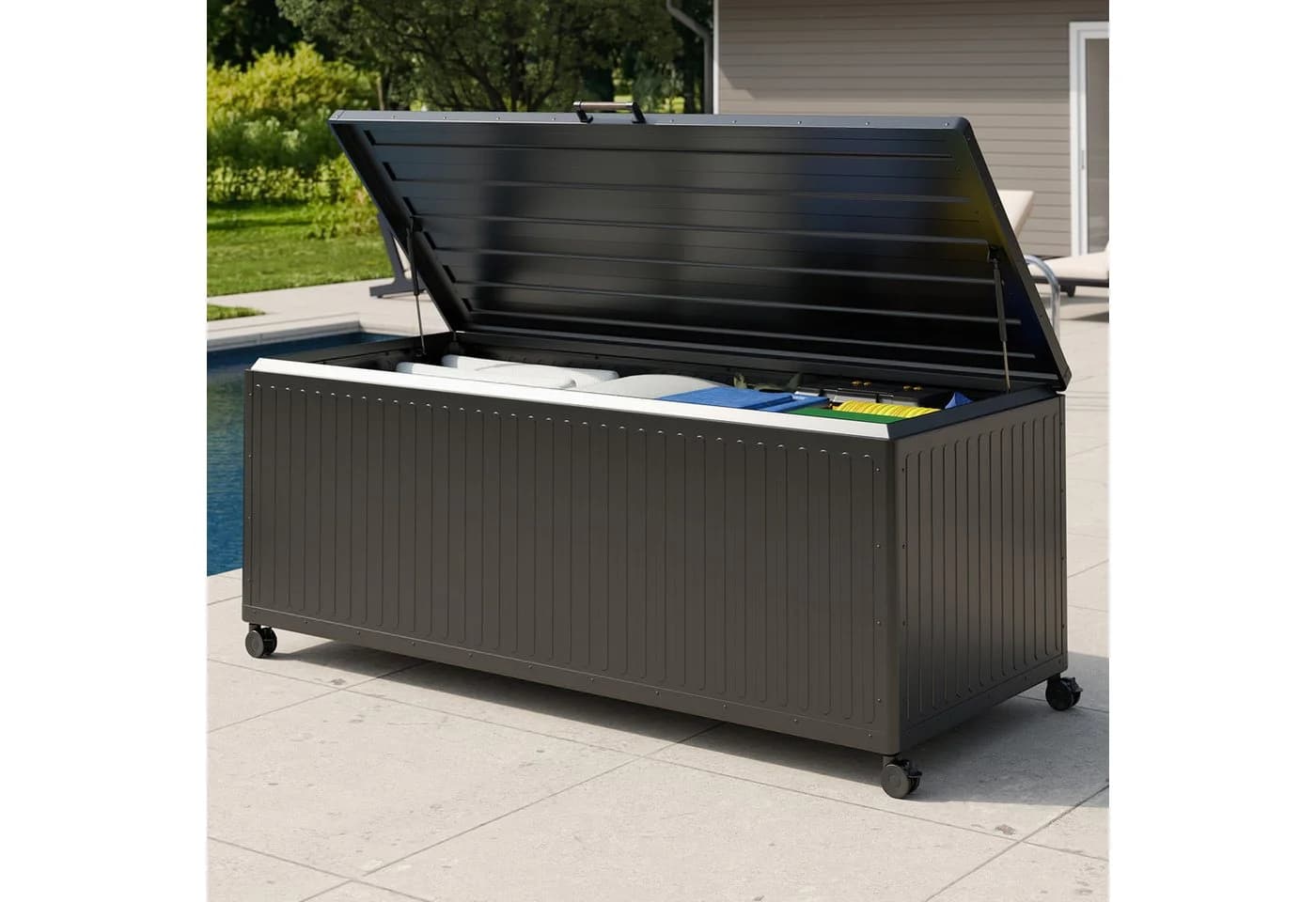 Mirador Gartenbox Aluminium Anthrazit mit Rollen & Soft-Close - Bild 2