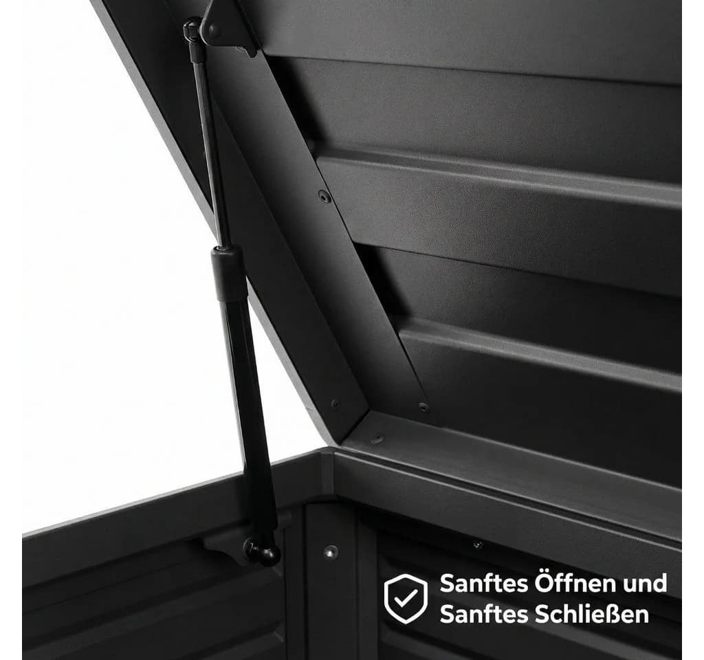 Mirador Gartenbox Aluminium Anthrazit mit Rollen & Soft-Close - Bild 5