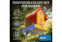 Eli Futterhaus Bausatz für Kinder zum Bemalen mit 6 Farben, Holzhammer & Nägel Bild 3